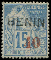 * BENIN 15 : 40 Sur 15c. Bleu, Bon Centrage, TTB. J - Autres & Non Classés