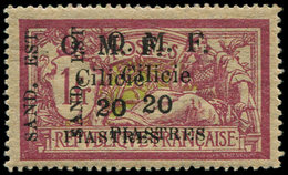 * CILICIE 104d : 20p. Sur 1f. Lie De Vin Et Olive, DOUBLE Surcharge, TB. C - Autres & Non Classés