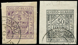 DIEGO SUAREZ Taxe 1/2 : 5c. Violet Et 10c. Noir, Obl., TB - Autres & Non Classés