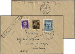 Let FEZZAN 18, 19 Et PA 3 Obl. Càd 14/6/43 S. Env. PAR AVION, Arr. FORT LAMY 24/6, Cote Des Timbres 2420, TTB - Altri & Non Classificati