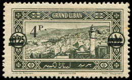 ** GRAND LIBAN 83b : 4p. Sur 0p.25 Vert-noir, Surch. Au Recto ET Au Verso, TB - Altri & Non Classificati