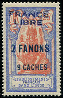 * INDE 131 : 2fa.9ca. Sur 25c. Outremer Et Rouge-orange, FRANCE LIBRE, Inf. Ch., TTB - Autres & Non Classés