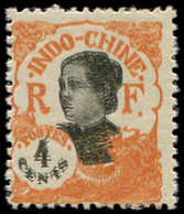 ** INDOCHINE 103a : 4c. Orange, DOUBE Impression NOIRE, TB - Autres & Non Classés