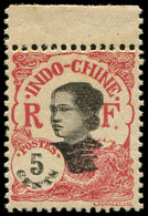 * INDOCHINE 104a : 5c. Rose, DOUBLE Impression Noire, Bdf, TB - Autres & Non Classés