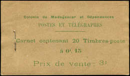 MADAGASCAR Carnet 1 : 5c. Vert Et Olive, Carnet De 20, TB, Cote Et N° Maury - Autres & Non Classés