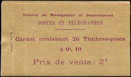 MADAGASCAR Carnet 5 : 10c. Brun Et Violet, Carnet De 20, C-1 Pli, C-4 Détaché, Sinon TB, Cote Et N° Maury - Altri & Non Classificati