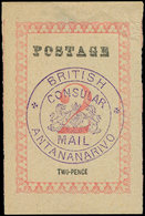 (*) MADAGASCAR Courrier Consulaire Britannique 39a : 2p. Rose-rouge, Cachet Violet, Léger Pelurage, Sinon TB - Autres & Non Classés