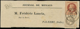 Let MONACO France N°26A Et 27A Obl. Càd T17 MONACO 2/8/70 Sur Bande Journal De MONACO, Pour Palerme, Superbe - ...-1885 Voorlopers