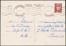 Let MONACO CP Entier De France 1f20 Brun-rouge Obl. Méc. MONACO-CONDAMINE 10/3/42, TB - ...-1885 Precursori