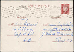 Let MONACO CP Entier De France 1f20 Brun-rouge Obl. Méc. MONACO-CONDAMINE 10/3/42, TB - ...-1885 Préphilatélie