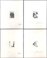 MONACO 2207 Et 2212 : Philex France 99, 4 épreuves D'artiste De Décomposition En Noir, Signées, TB - ...-1885 Precursori