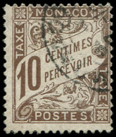 MONACO Taxe 4 : 10c. Brun, Obl., TB - Taxe