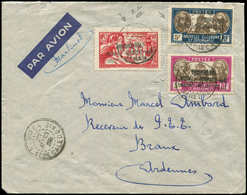 Let NOUVELLE CALEDONIE 162, 163 Et 174 Surch. 1er Courrier 100 % Aérien/Nouvelle Calédonie-France Via Australie, Obl. NO - Lettres & Documents