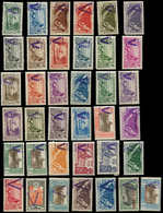 ** OCEANIE 37 Valeurs Surch. V En Violet, 2 Types Différents, TB - Autres & Non Classés