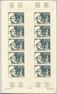 ** POLYNESIE FRANCAISE PA 70 : De Gaulle, 100f. Gris, NON DENTELE, FEUILLE De 10 CD 31/5/72, TB - Unused Stamps