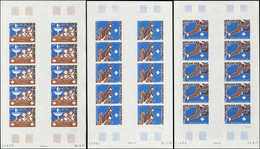 ** POLYNESIE FRANCAISE PA 110/12 : J.O De Montréal, FEUILLES De 10 NON DENTELEES, TB, Cote Maury - Unused Stamps