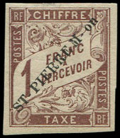 * SAINT PIERRE ET MIQUELON Taxe 8 : 1f. Marron, TB - Timbres-taxe