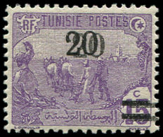 ** TUNISIE 97a : 20 Sur 15c. Violet, DOUBLE Surcharge, TB. Br - Autres & Non Classés