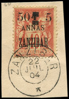 ZANZIBAR 60 : 50c. Et 5 Sur 4a. Sur 40c. Orange, Obl. S. Fragt, TB. S - Lettres & Documents