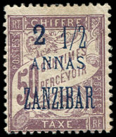 * ZANZIBAR Taxe 5a : 2 1/2a. Sur 50c. Lilas, ERREUR, TB. Br Et S - Autres & Non Classés