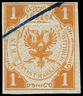 ALLEMAGNE (ANCIENS ETATS) LUBECK 2 : 1s. Orange Obl. PLUME, TB. S - Lübeck