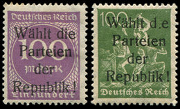 * EMPIRE 170 Et 243 : 100p. Olive Et 100m. Lilas, Surch. "Wählt Die/ Parteien/der/Republik" Avec Variété SANS I De Die,  - Storia Postale