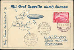 Let EMPIRE PA 40 : 1m. Rouge, Surch. POLAR-FAHRT 1931, Obl. Càd Grafzeppelin 11/9/31 Sur CP, TB - Posta Aerea & Zeppelin