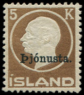 ** ISLANDE Service 43 : 5k. Brun Foncé, TB. C - Service