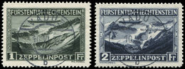 LIECHTENSTEIN PA 7/8 : Zeppelins, Obl., TB - Posta Aerea