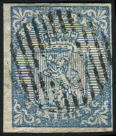 NORVEGE 1a : 4s. Bleu, Obl., Variété "PATTE DOUBLEE", Rare Et TTB. S - Used Stamps