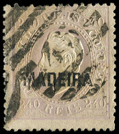 PORTUGAL Madère 29 : 240r. Violet, Obl., Défx, B/TB - Madeira