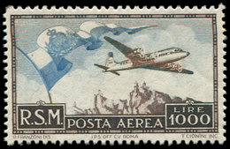 * SAINT MARIN PA 88 : 1000l. Brun Et Bleu, TB - Airmail