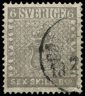 SUEDE 3 : 6s. Gris, Obl., Une Dent Rognée En Bas, Sinon TB - Used Stamps