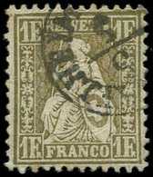 SUISSE 57 : 1f. Or, Obl., TB - 1843-1852 Timbres Cantonaux Et  Fédéraux