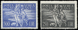 * VATICAN PA 16/17 : 250l. Gris Noir Et 500l. Outremer, TB - Poste Aérienne