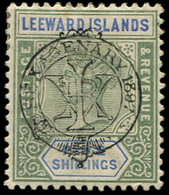 * LEEWARD 16 : 5s. Vert Et Bleu, Surchargé, TB - Leeward  Islands