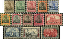 * MAROC Bureaux Allemands 7/19 : Timbres D'Allemagne, La Série, TB - Morocco (offices)