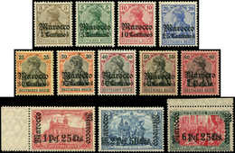 * MAROC Bureaux Allemands 33/44 : Timbres D'Allemagne Avec Filigrane Losanges, TB - Maroc (bureaux)