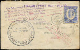 Let TONGA 69 : 2 1/2p. Outremer Obl. NIUAFOOU 18/9/37 S. Env. Pour L'Australie, Cachets Divers Dont TIN CAN CANOE MAIL : - Tonga (...-1970)