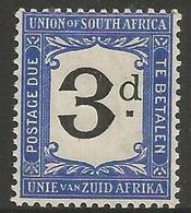 South Africa - 1915 Postage Due 3d MLH *  SG D4  Sc J4 - Portomarken