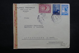 TURQUIE - Enveloppe Commerciale De Istanbul Pour L 'Allemagne En 1943 , Contrôle Postal - L 32425 - Lettres & Documents