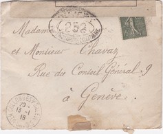 FRANCE  1918  - CIRCULATED  COVER  TO  GENEVE - SUISSE -  SWITZERLAND - MILITARY CENSOR - Andere & Zonder Classificatie