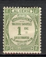 Algérie - Algerien - Algeria Taxe 1926-32 Y&T N°T15 - Michel N°P15 *- 1c Type Recouvrement - Portomarken