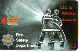 Pompier Fire Feu Feuerwehr Télécarte Guernsey Jersey Phonecard (D 511) - Pompiers