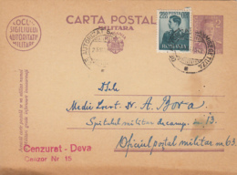 WW2 LETTER, CENSORED DEVA NR 15, POST OFFICE NR 63, KING MICHAEL STAMP ON PC STATIONERY, ENTIER POSTAL, 1942, ROMANIA - World War 2 Letters