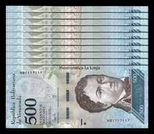 Venezuela Lot Bundle 10 Banknotes 500 Bolivares 2017 Pick 94b SC UNC - Venezuela