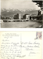 GRENOBLE – Nouveau Pont De La Porte De France Et Chaîne De Belledonne  Oblitération Griffe Linéaire DOLE-JURA - Handstempel