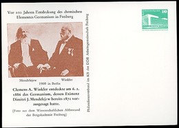 DDR PP18 B2/011 Privat-Postkarte MENDELEJEW WINKLER GERMANIUM Freiberg 1986 NGK 5,00 € - Postales Privados - Nuevos