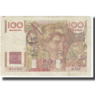 France, 100 Francs, Jeune Paysan, 1952, G.Gouin D'Ambrières-P.Gargam-R.Tondu - 100 F 1945-1954 ''Jeune Paysan''