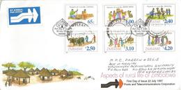 Zimbabwe 1997 Harare Rural Life Farming Agriculture Water Dancing Carving FDC Cover - Zimbabwe (1980-...)